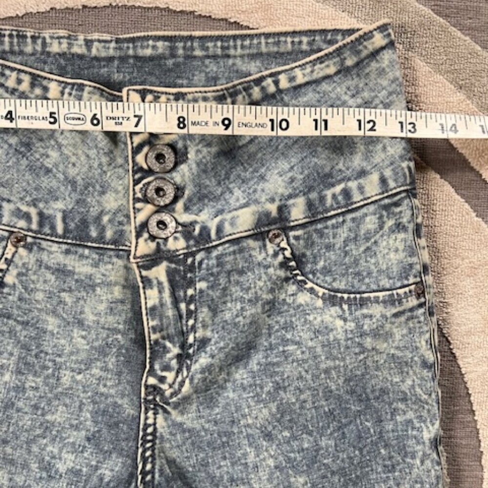 Y2K HAMMER  High Waisted Skinny Acid Wash Retro Stretch Jeans Girls Size 7 - Picture 11 of 13